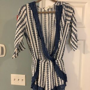 Blue and white vintage Havana romper